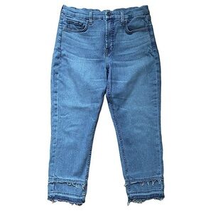 Jen 7 Released Hem Crop in Abbahrhem Jeans